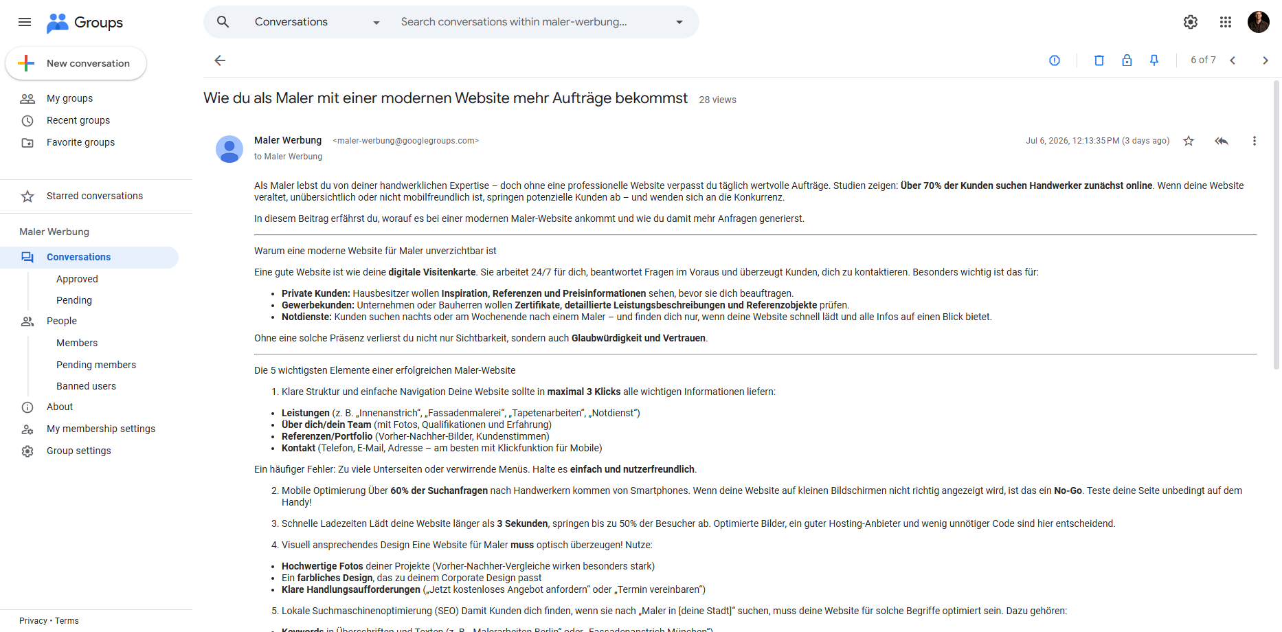 Maler-Webdesign in 3 Schritten: Beratung, Gestaltung, Erfolg