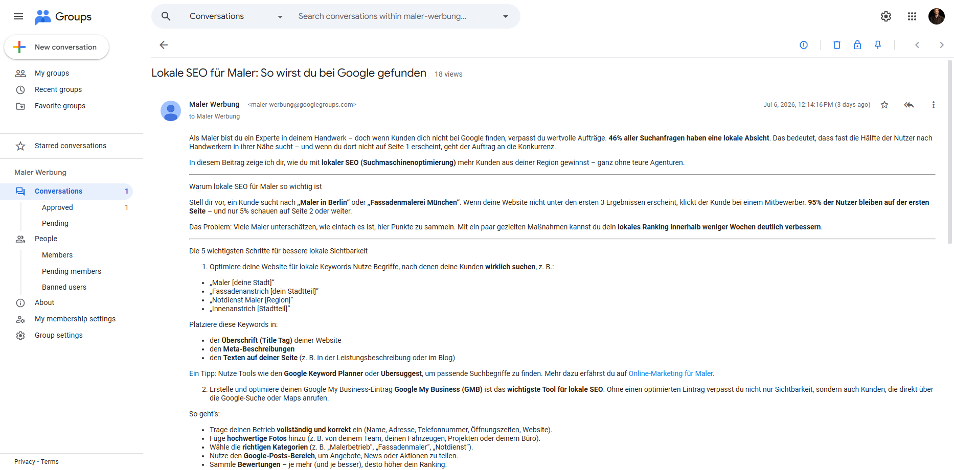 Werbung für Maler: Einfach. Effektiv. Erfolgreich.