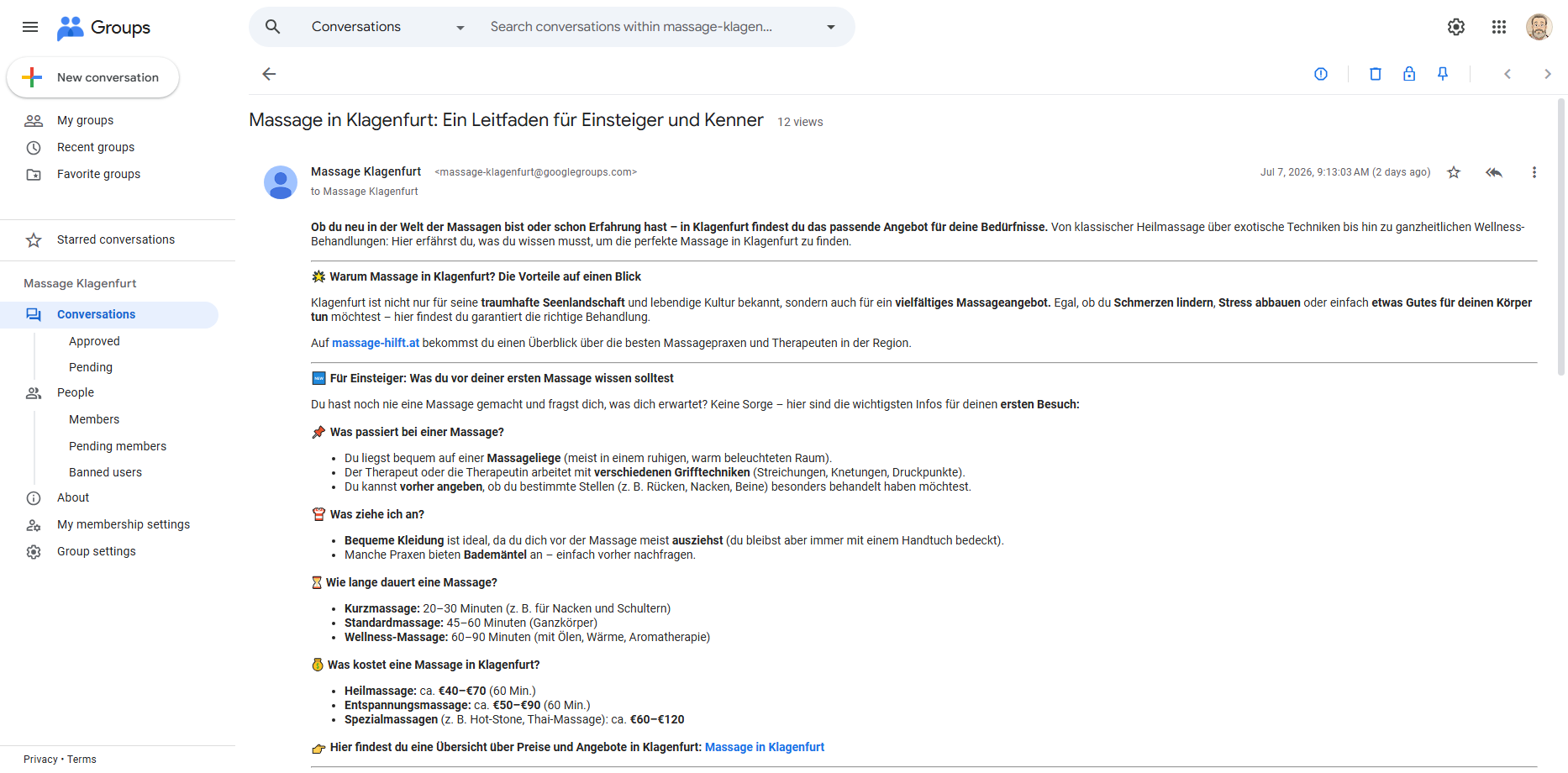 Ihre Massage-Praxis in Klagenfurt